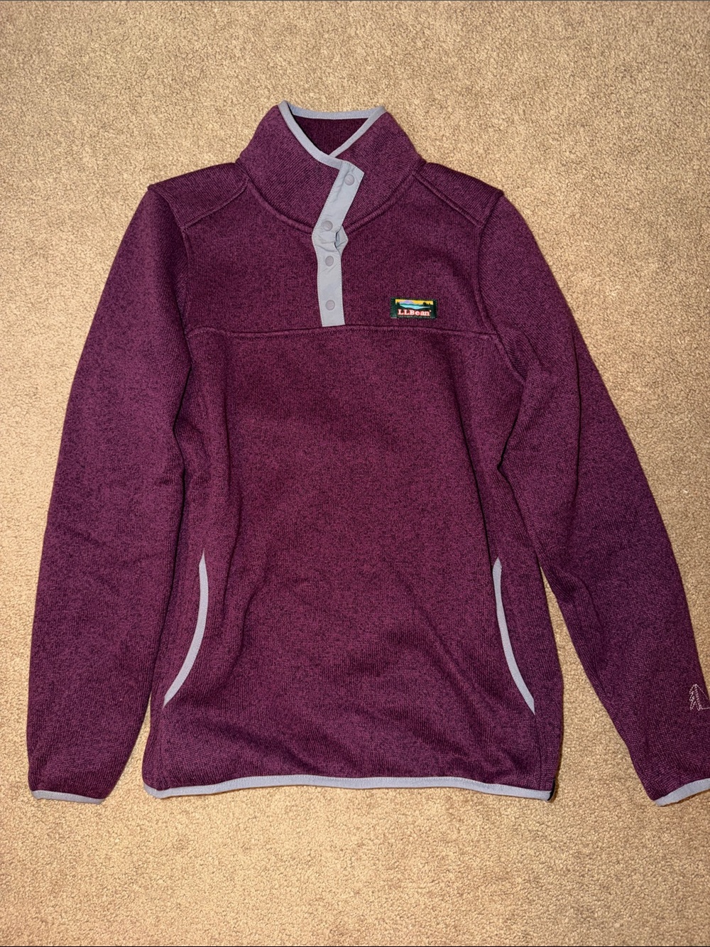L.L. Bean Women’s Purple Snap-Front Fleece Pullover